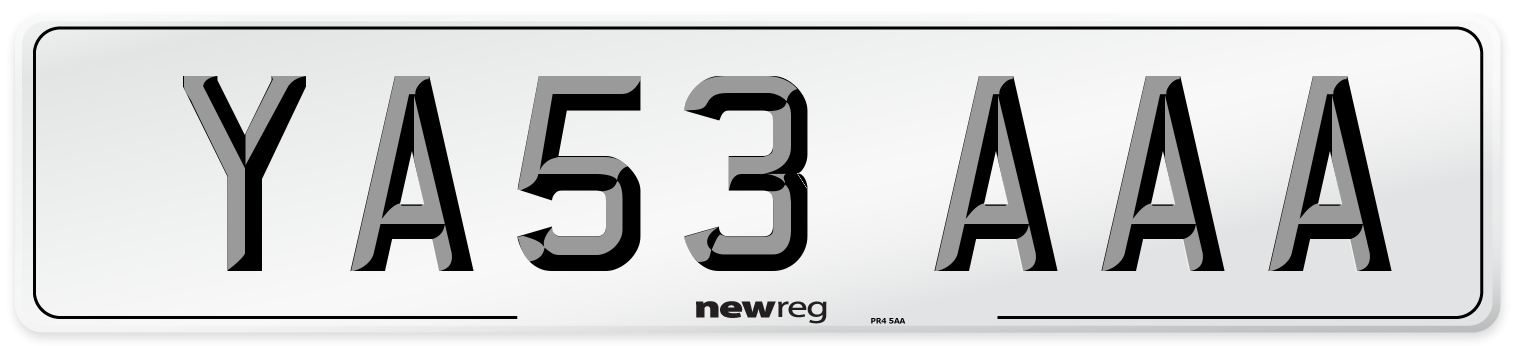 YA53 AAA Number Plate from New Reg